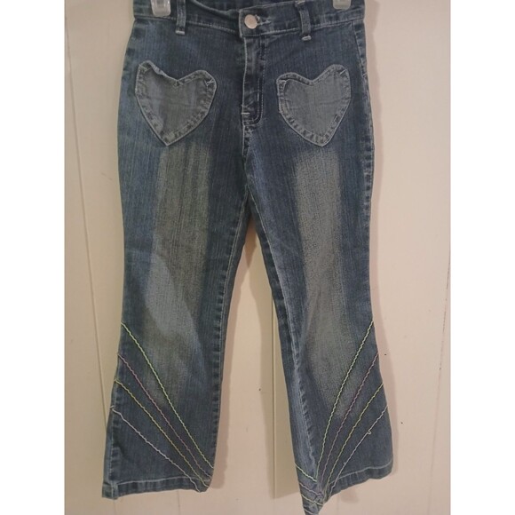 Swak Other - S.W.A.K. Girls Jeans Size 8 Heart Pockets Embroidered Retro Y2K
